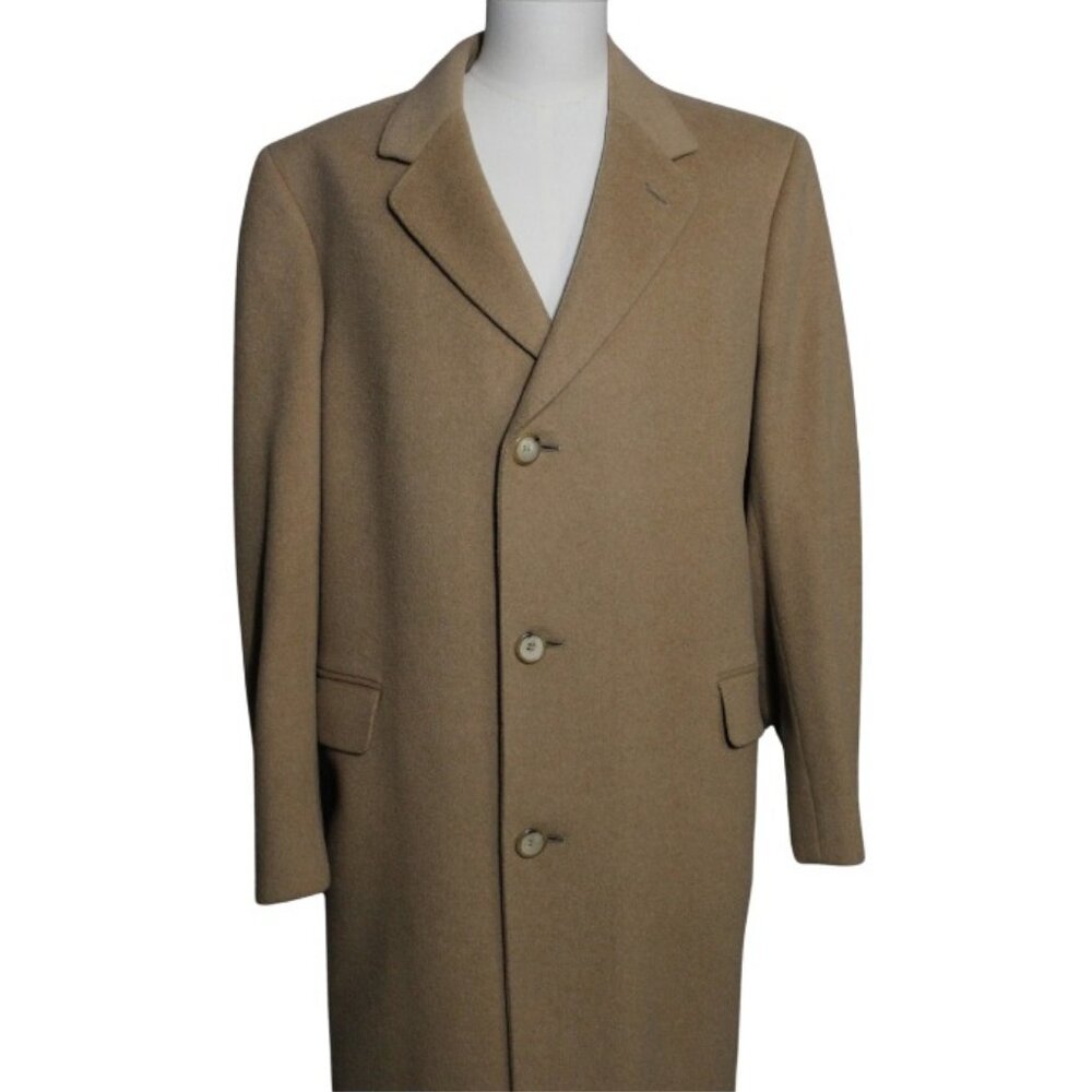 Aquascutum SZ 44R Cashmere & Wool Tan Overcoat